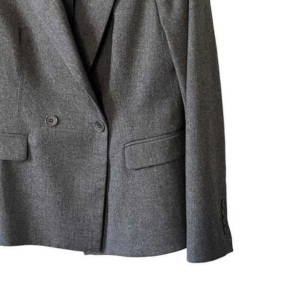 Talbots Woman Size 8 Blazer Jacket Doubled Breasted Wool Stretch Career Gray - Picture 2 of 11